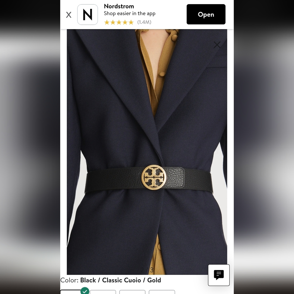 tory burch cow hide reversible belt
